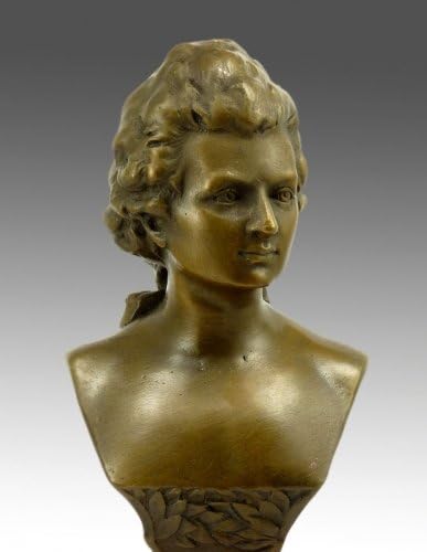 Kunst & Ambiente - Bronzefigur - Büste von Wolfgang Amadeus Mozart - Milo - signiert - Musiker Statu