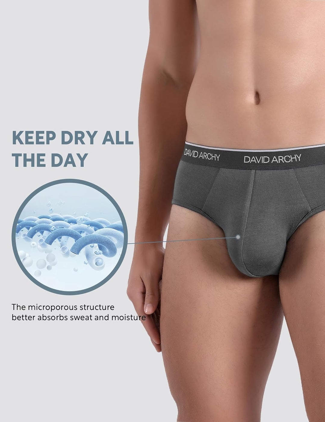 DAVID ARCHY 4/7er Pack Herren Slip Männer Slips Stretcken Unterwäsche Weich Ohne Etikett S A:grau*4(