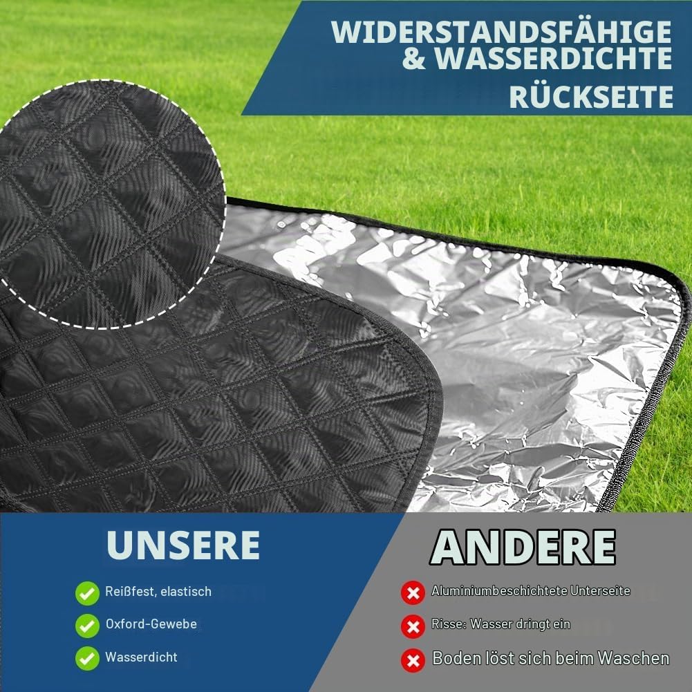 AUAUY Picknickdecke Boho Wasserdicht, 200x200cm, mit Tragegurt, Grün Blau - 200x200 Cm, Blau - 200x2