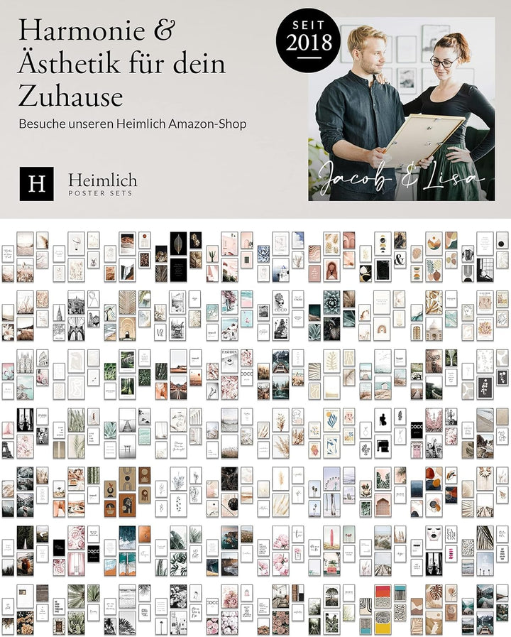 Heimlich® Premium Poster Set OHNE Bilderrahmen | 2 x DIN A3 &amp; 4 x DIN A4 - ca. 30x42 &amp; 21x30 | Stilv