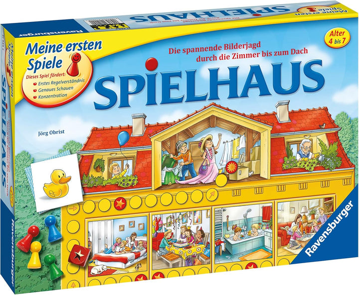 Ravensburger 21424 - Spielhaus - Kinderspielklassiker, spannende Bilderjagd für 2-4 Spieler ab 4 Jah