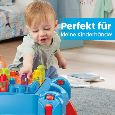 MEGA BLOKS Bauset - Spielend leicht Logik und Zahlen lernen - Spieltisch zum Fördern der motorischen