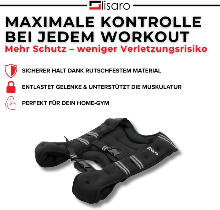 Lisaro Gewichtsweste 5-kg | ideal für Lauf Training | Gewichtsweste X-Style | Trainingsweste für Fit