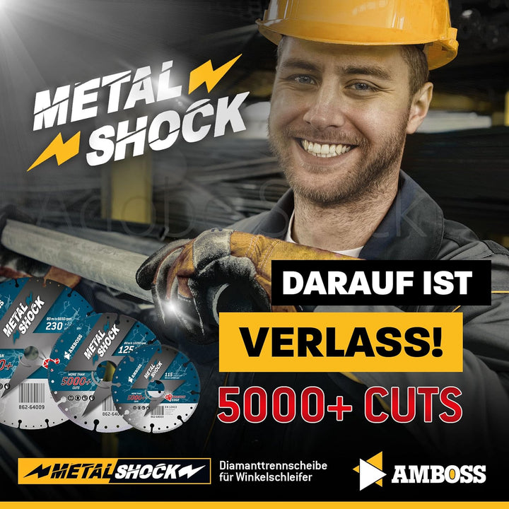 Amboss Diamant Trennscheibe Metal Shock 5000+ für Metall/Stahl/Inox - 230 x 2,2 x 22,23 mm Ø 230mm x