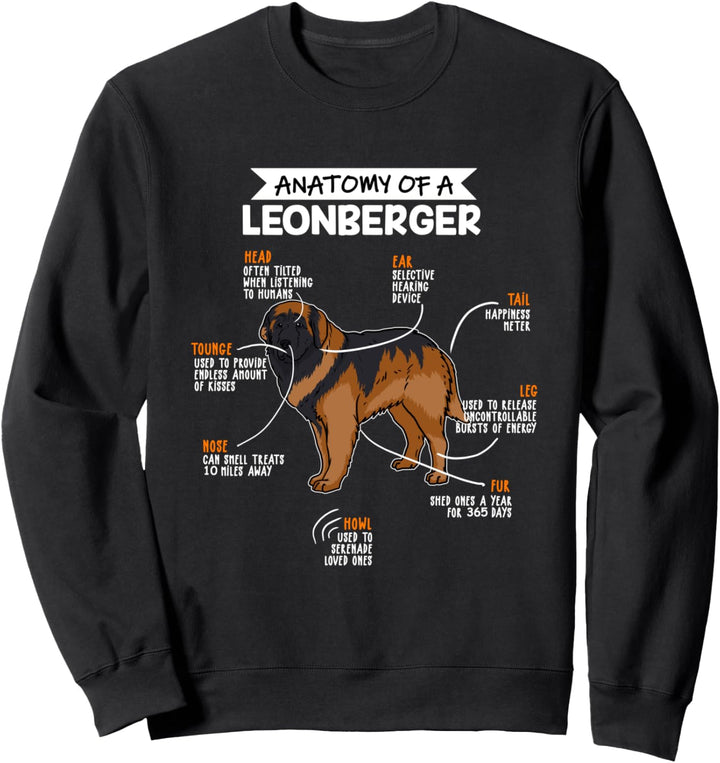 Anatomie Eines Leonberger Lustiges Hunde Herrchen Frauchen Sweatshirt