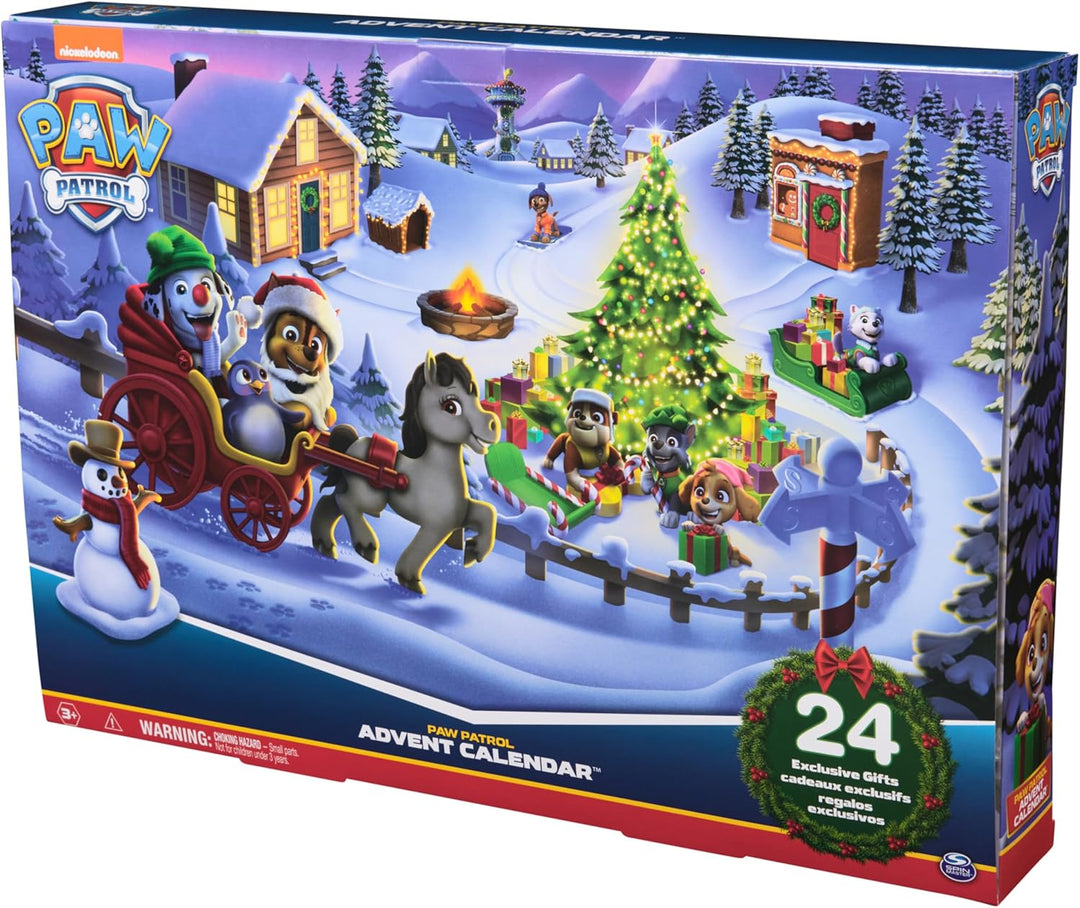PAW PATROL Adventskalender 2024 – 24 Spielzeug-Überraschungen für eine fantasievolle Winterwelt, 7 W
