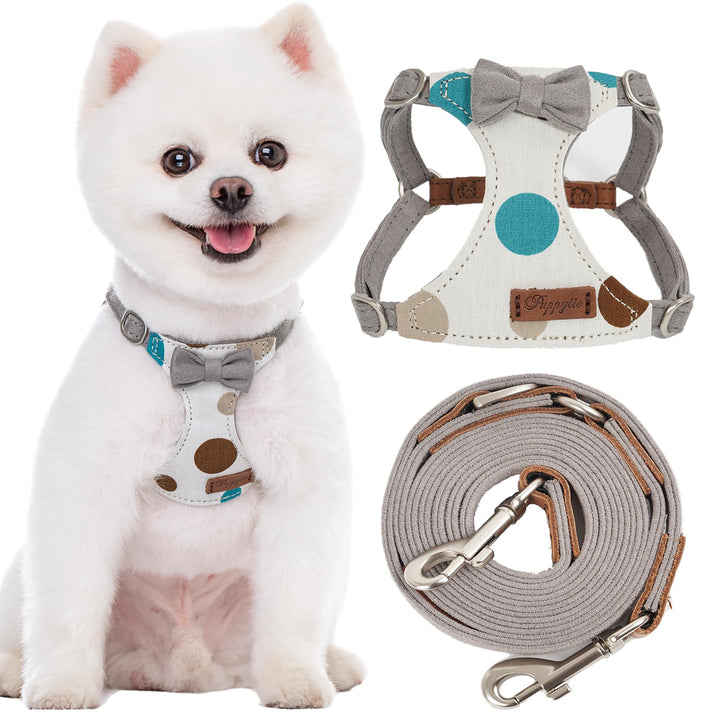 Puppytie Hundegeschirr für kleine Hunde mit Multifunktions-Hundeleine, leicht, weich, verstellbar, k