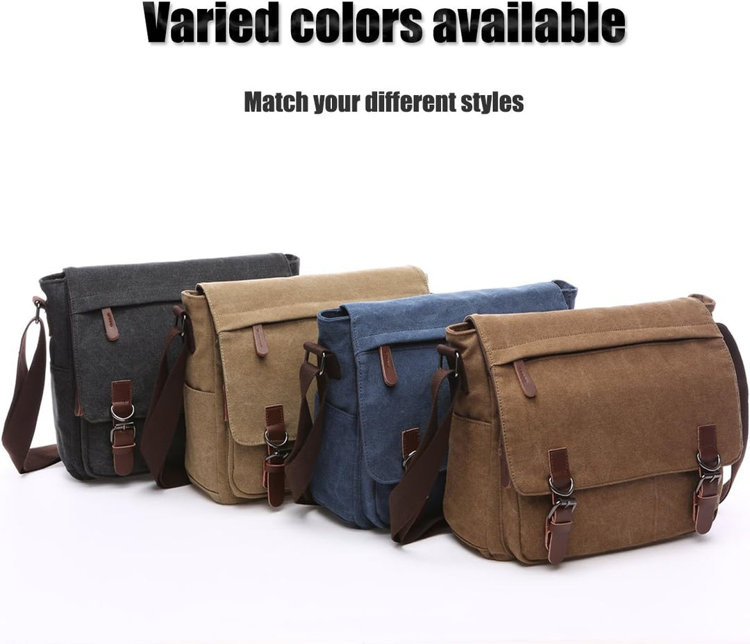LOSMILE Umhängetasche Herren Schultertasche 16 Zoll Kuriertasche Canvas Laptop Tasche Messenger Bag