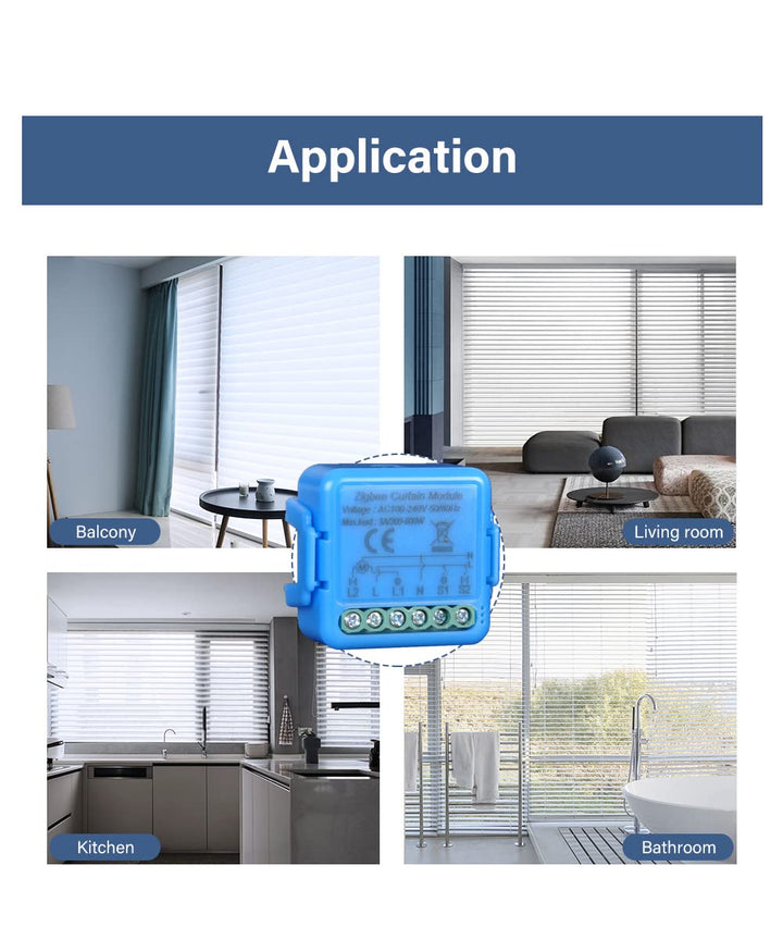 Zigbee Roller Shutter Switch, Tactile Switch 16A for Electric Roller Shutters, Voice Control with Al
