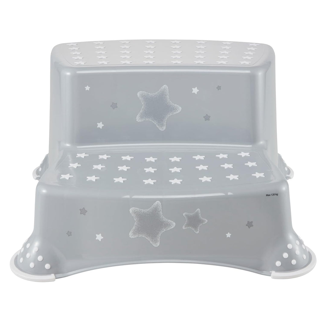 keeeper Stars Zweistufiger Tritthocker, Ab ca. 3 bis ca. 14 Jahre, Anti-Rutsch-Funktion, Igor, Grau