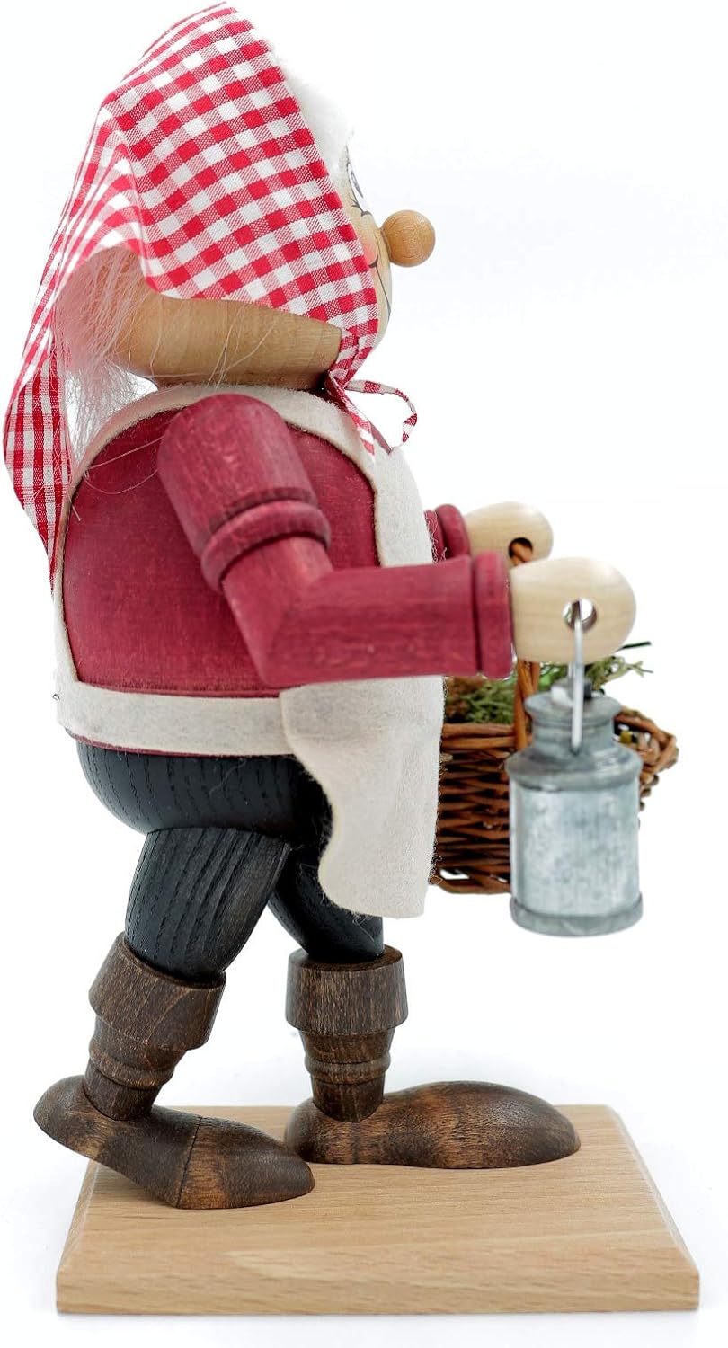 Kuhnert - Original Erzgebirgische Holzkunst Räuchermann Räucherfigur 22cm - Kräuterfrau