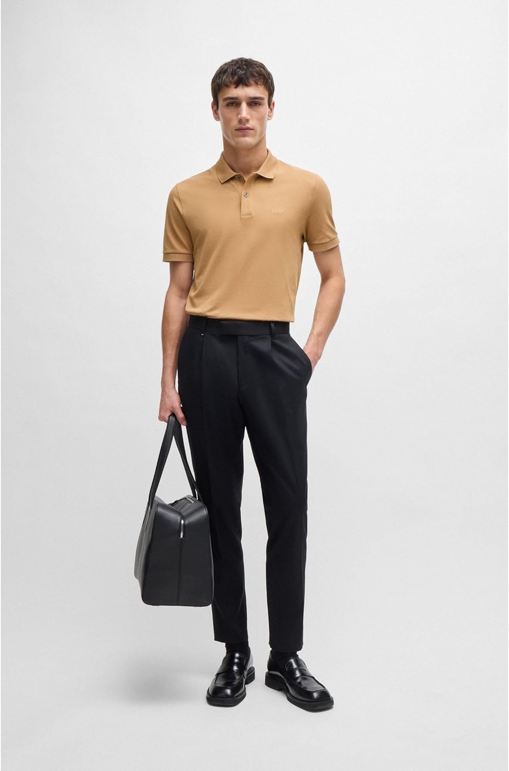 BOSS Herren Pallas Pallas Poloshirt aus Baumwoll-Piqué mit Logo-Details XXL Mittel Beige260, XXL Mit