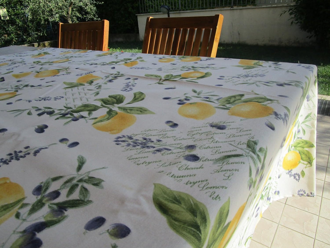 Pago Poco Quadratische Tischdecke mit Zitronenmotiv, 100% Baumwolle, alle Grössen, Made IN Italy!!!!