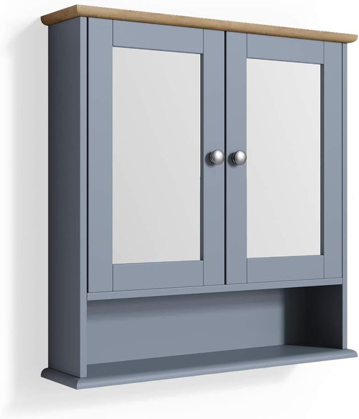 Vicco Bad Spiegelschrank Bianco, Grau, 56 x 58 cm, Grau