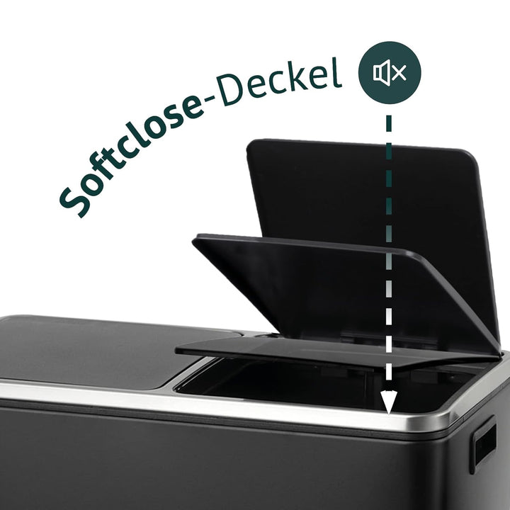 SVITA TM2X24 Treteimer 48 Liter Abfalleimer Mülleimer Design Mülltrennung Papierkorb Küchen-Ordnung