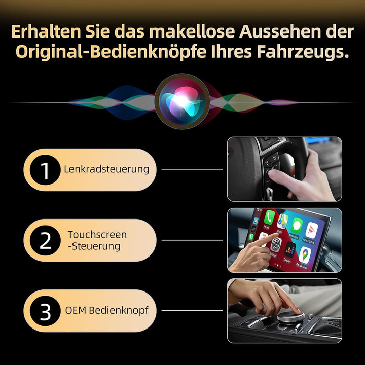 Wireless Carplay Adapter für iPhone, Konvertieren Sie Wired Carplay zu Wireless, 2 in 1 Plug and Pla