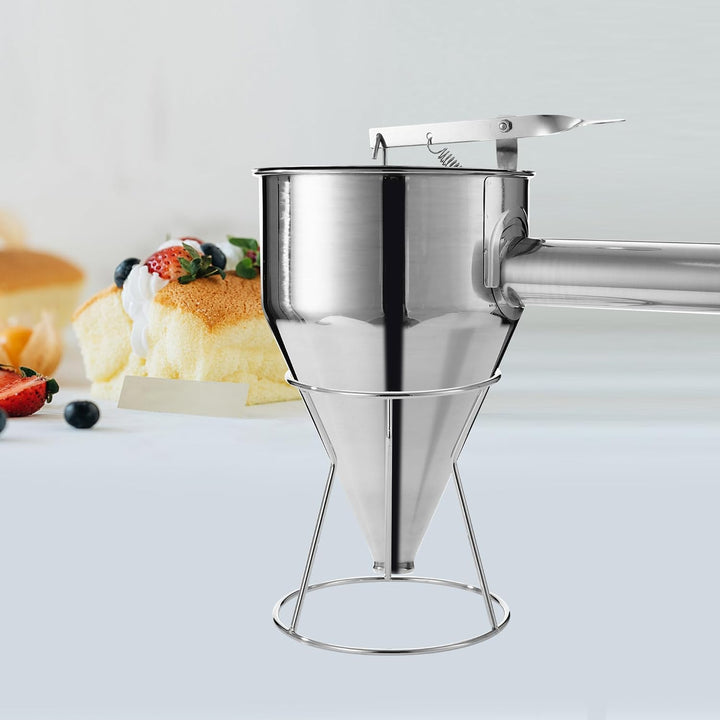 Teigspender Teigportionierer,Pfannkuchen Teigspender 1200ml,Edelstahl Teigspender mit Ständer,Wird m