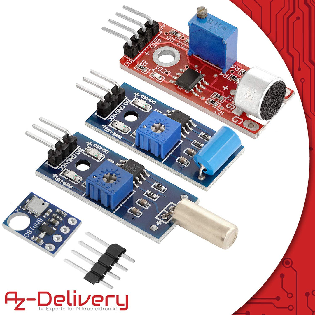 AZDelivery 5 x 16 in 1 Kit Zubehörset mit Sensoren und Modulen kompatibel mit Arduino und Raspberry