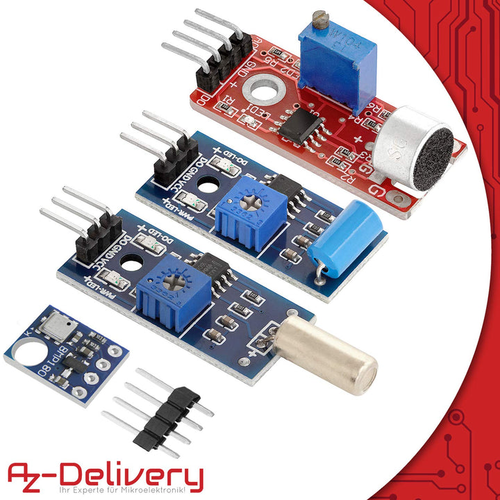 AZDelivery 5 x 16 in 1 Kit Zubehörset mit Sensoren und Modulen kompatibel mit Arduino und Raspberry