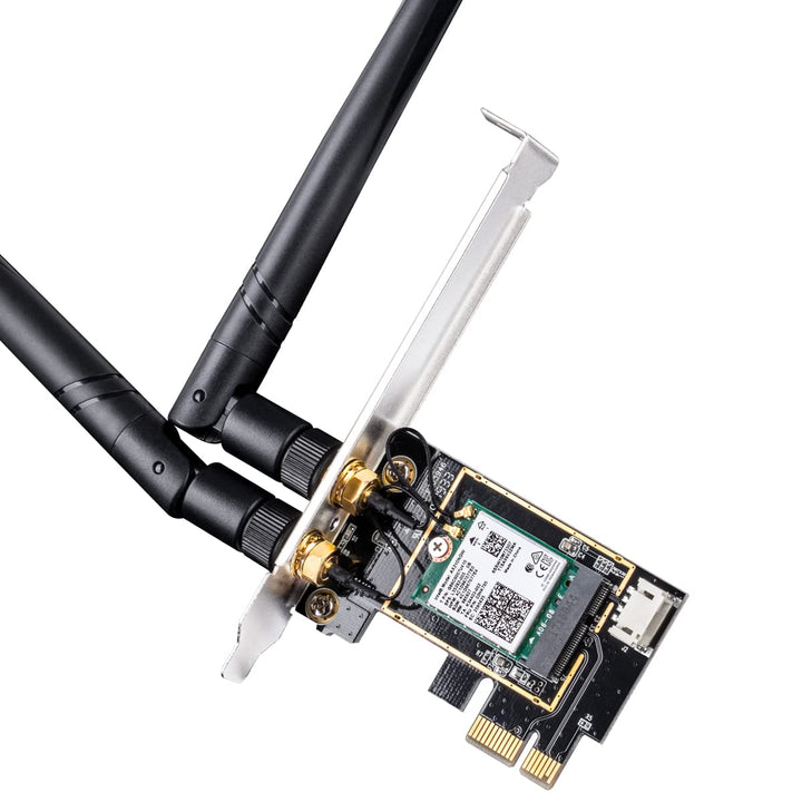 Cudy AX3000 WiFi 6 PCIe Karte für PC, Bluetooth 5.2 PCIe Karte, Intel AX200, WiFi 6-Geschwindigkeit,