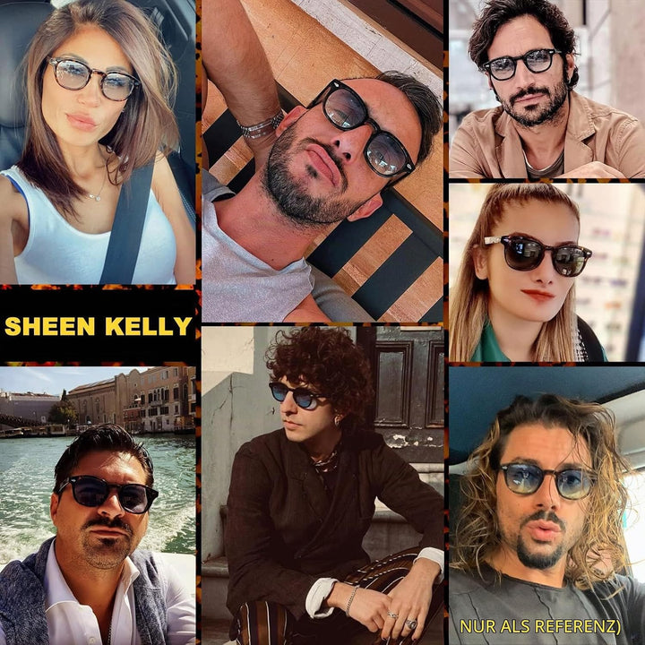 SHEEN KELLY Retro Hochauflösend ovale Sonnenbrille für Männer Frauen Piratenkapitän Johnny Depp Stil