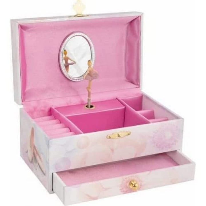 goki 15555 Musikspieldose Ballerina, Schmuckschatulle mit Spiegel, Spieluhr Melodie 'Schwanensee', M