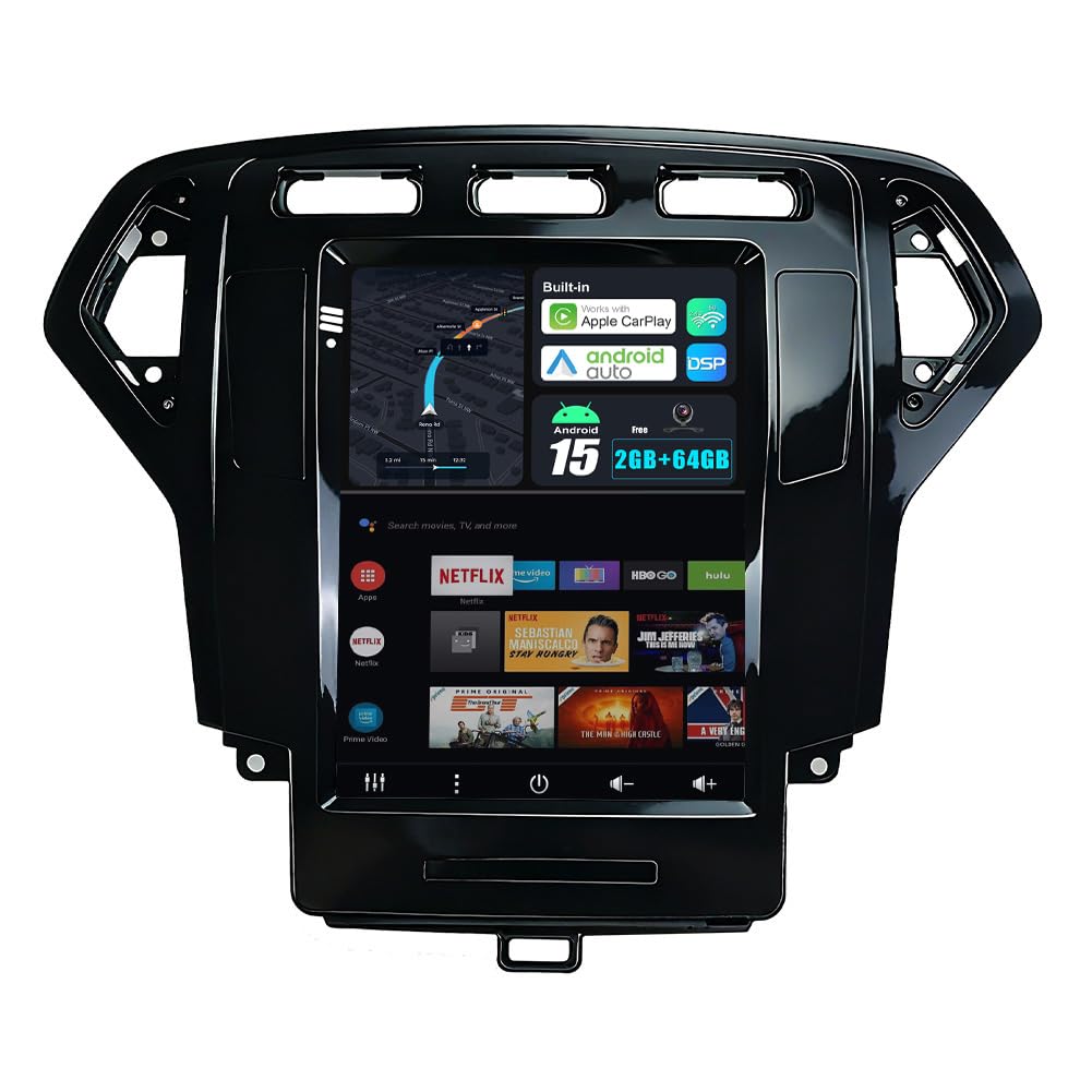 [2G+64G] BXLIYER 9.7 Zoll Autoradio für Ford Mondeo MK4 (2007-2010) GPS Navi - Wireless CarPlay Andr