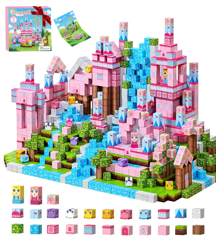 HOPFROG 200 Teile Magnetische Bausteine, Magnetic Blocks, Magnetbausteine Spielzeug für Kinder ab 3