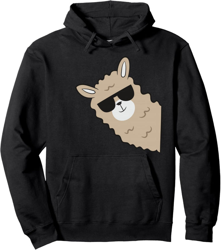 Alpaka mit Sonnenbrille Lustiges Alpaka Pullover Hoodie