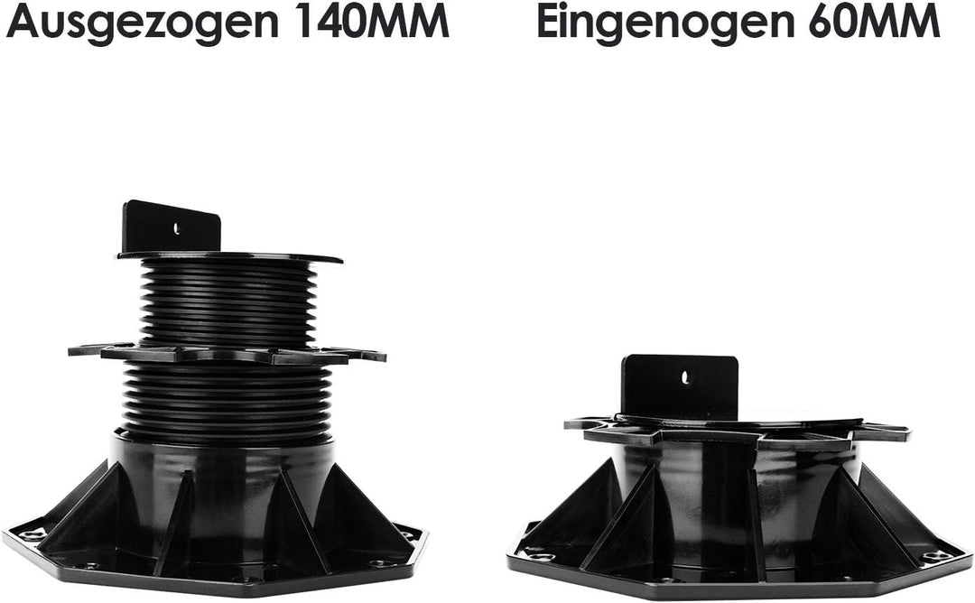 Sonnewelt Stelzlager höhenverstellbar Terrassenlager 10 Stück für die Unterkonstruktion,von 60-140mm