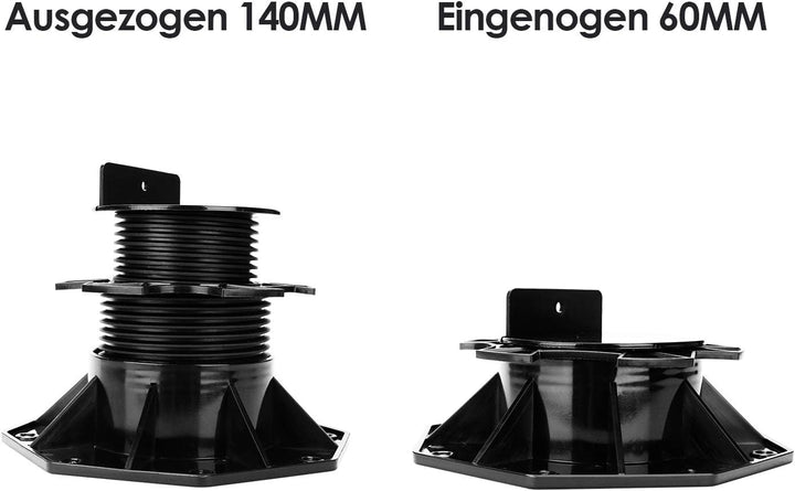 Sonnewelt Stelzlager höhenverstellbar Terrassenlager 10 Stück für die Unterkonstruktion,von 60-140mm