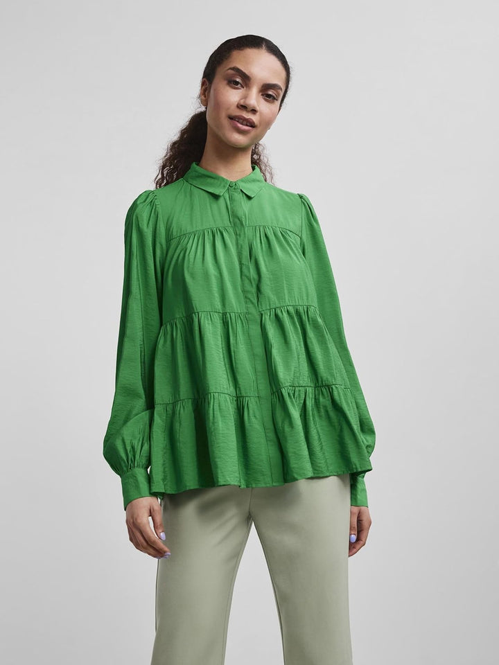 YAS Damen Yaspala S. Noos L S Shirts, Fern Green, XS EU