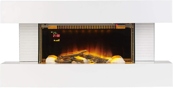 Carlo Milano Elektrokamin Wand: Design-Elektrokamin, 3D-Flammeneffekt, Wandmontage, 2.000 Watt, 81 c