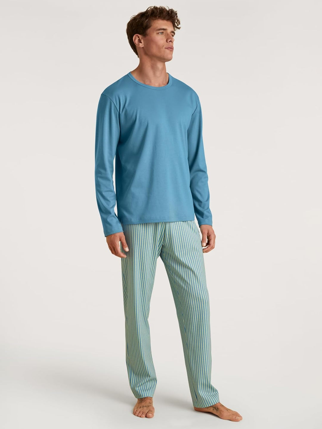 CALIDA Relax Streamline Pyjama, lang Herren, aus 100% Baumwolle 46-48 Barbera, 46-48 Barbera