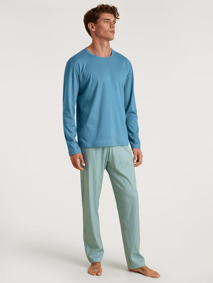 CALIDA Relax Streamline Pyjama, lang Herren, aus 100% Baumwolle 46-48 Barbera, 46-48 Barbera