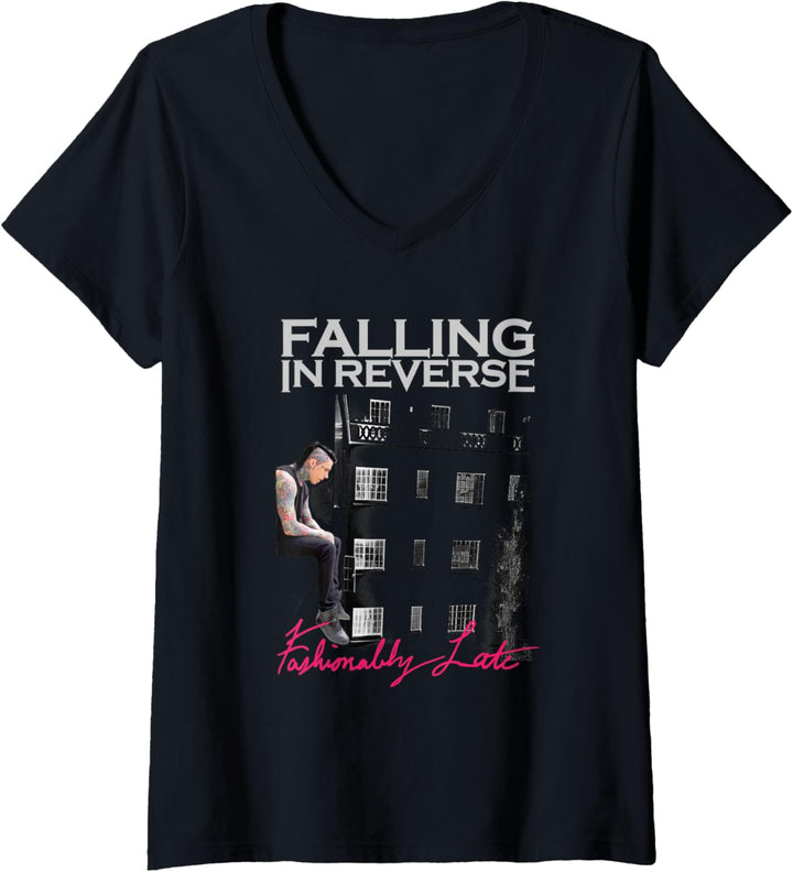 Falling in Reverse - Official Merchandise - Fashionably Late T-Shirt mit V-Ausschnitt