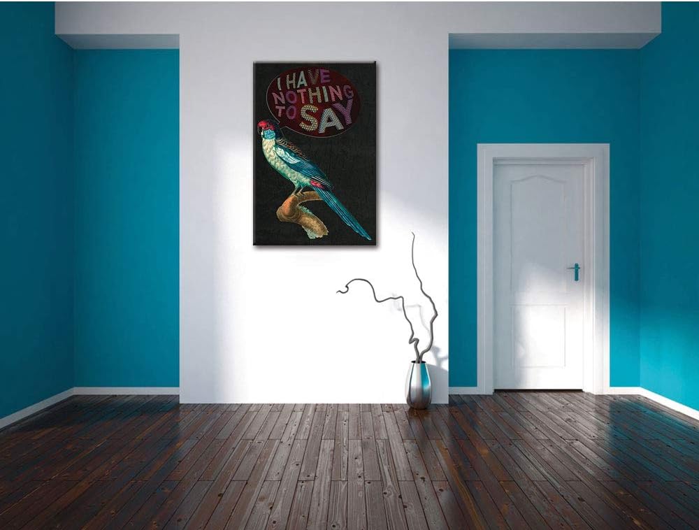 Dark Nothing to say black Leinwandbild Bild auf Leinwand, XXL riesige Bilder fertig gerahmt mit Keil