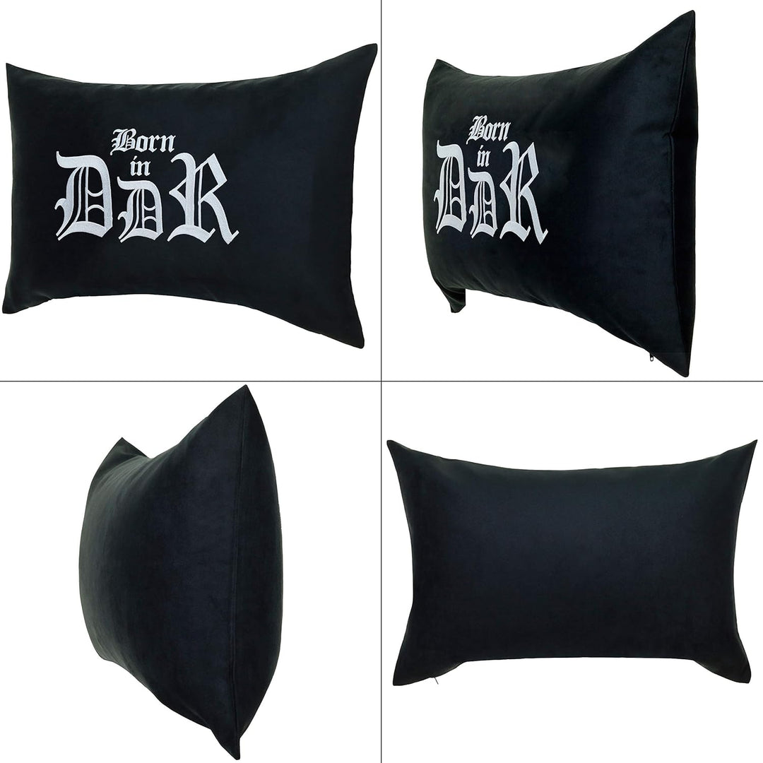 EXPRESS-STICKEREI Born in DDR Kissen mit Spruch | DDR Geschenk Artikel Ossi Ostdeutschland Wohnzimme