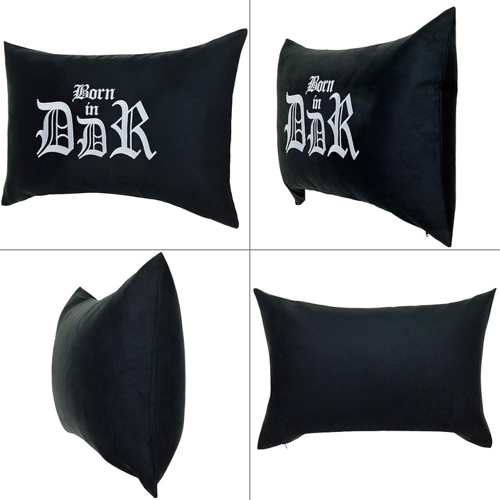 EXPRESS-STICKEREI Born in DDR Kissen mit Spruch | DDR Geschenk Artikel Ossi Ostdeutschland Wohnzimme