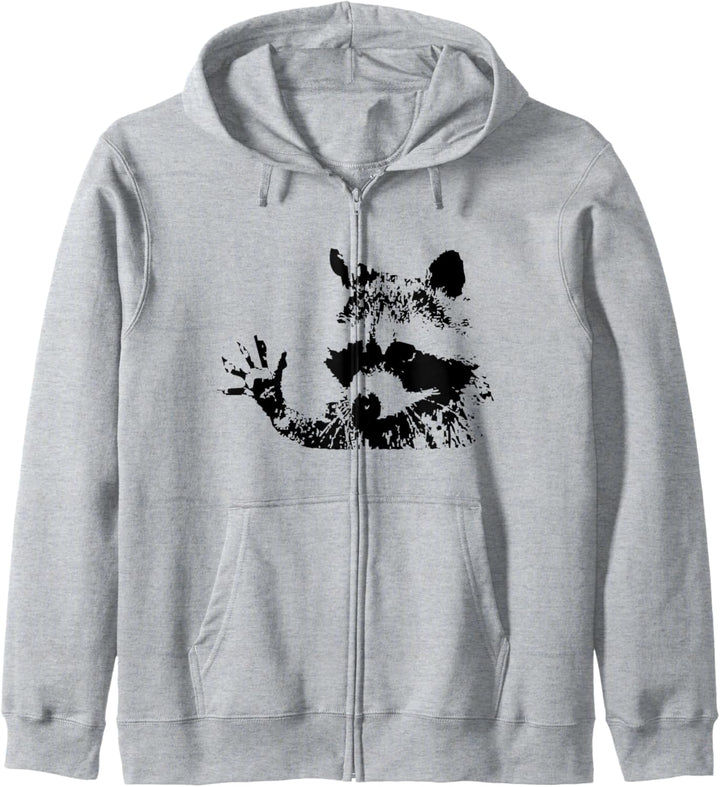 Winkender Waschbär. Süsses Racoon Tier. Troublemaker Kapuzenjacke
