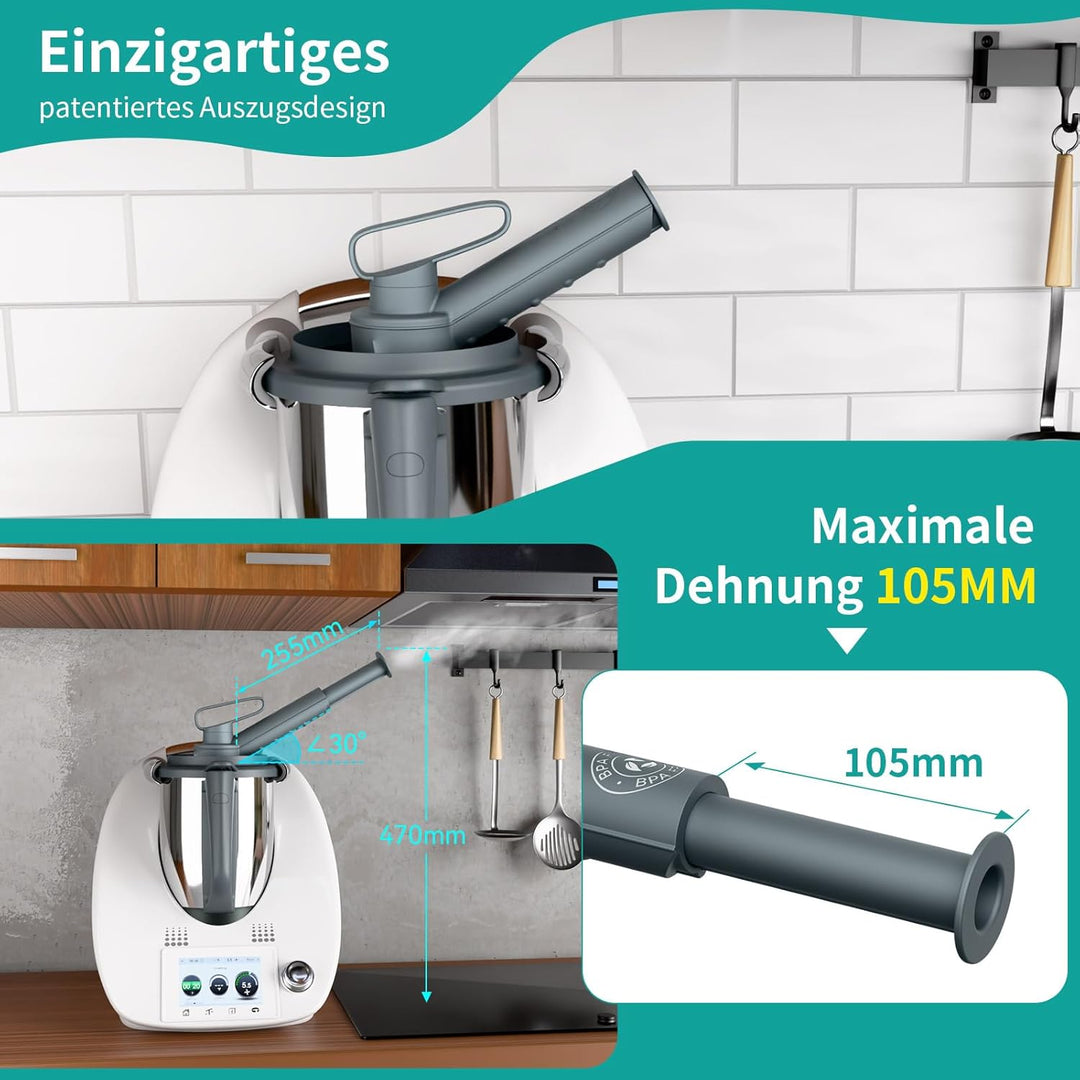 Dampfumleiter für Thermomix Zubehör TM5 TM6 TM31, Dampfumleitung für Schutz Küchen Hängeschränke, Ex