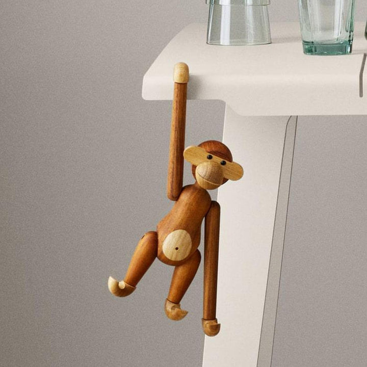 Kay Bojesen AFFE klein Figuren 18.5 cm Affen Weihnachtsdekoration, Holz dunkel H18.5 cm Teak/Limba,