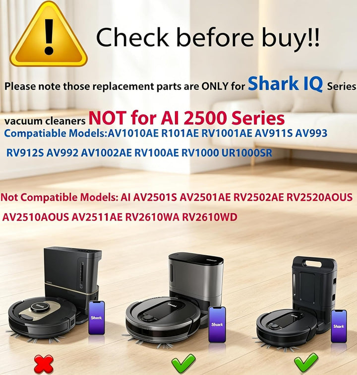 JoyBros Big-Kit Ersatzteil-Zubehör, kompatibel mit Shark IQ R101AE RV1001AE AV912S AV1002AE RV100AE