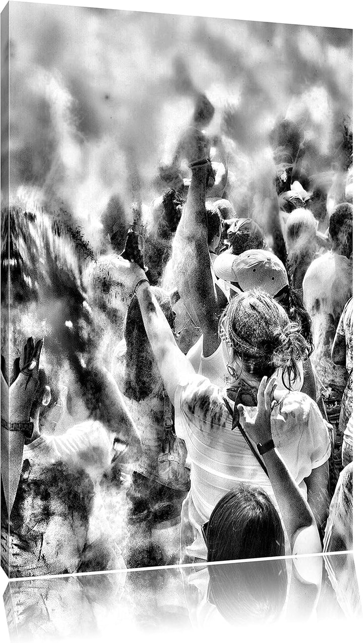 Pixxprint Monocrome, Farben Festival, Holi Indien, Format: 100x70 auf Leinwand, 100x70