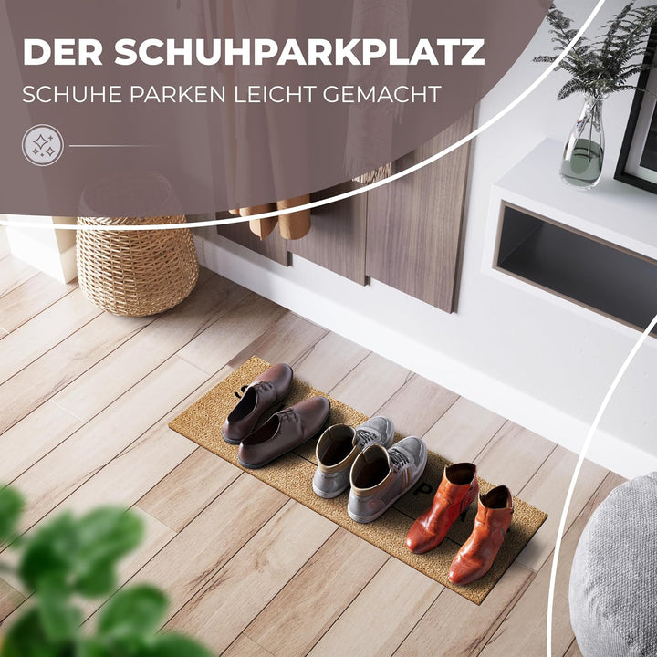 ElbFuchs® Schuhparkplatz Kokos Fussmatte 75x25cm | Rutsch- und wetterfeste Schuhmatte Abtropfmatte u