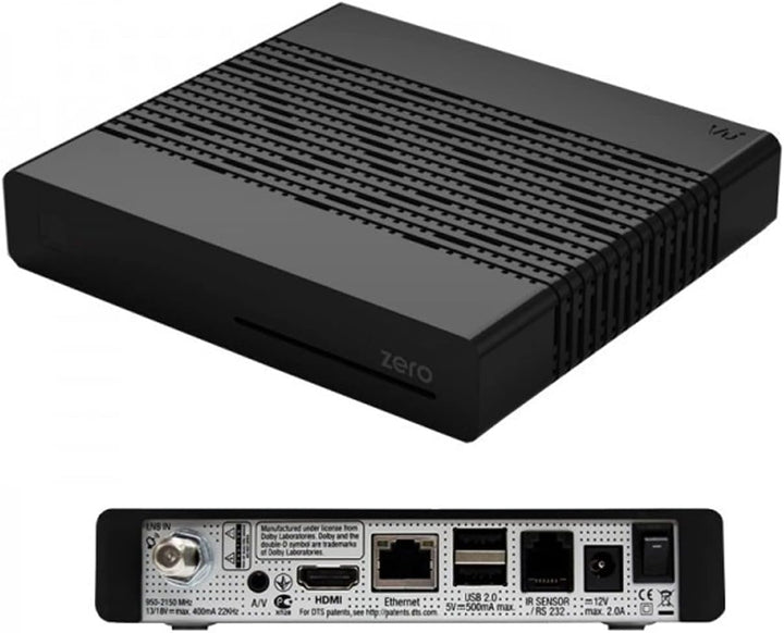 VU+ Zero Black Digital Sat TV Receiver 1x DVB-S2 Tuner SAT Linux FullHD HDMI 2X USB, 12V Externe Net