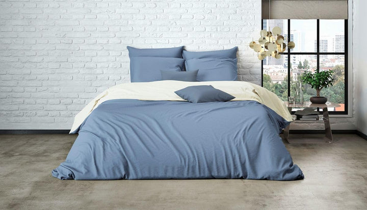 MISTRAL HOME Uni Einfarbig Wende Bettwäsche Edel Perkal 100% Ägyptische Baumwolle, Farbe:Pristine-So
