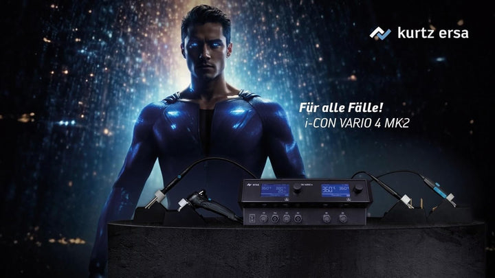 ERSA i-CON VARIO 4 MK2 ESD Mehrkanal Löt- und Entlötstation 500 Watt mit Heissluftkolben i-TOOL AIR