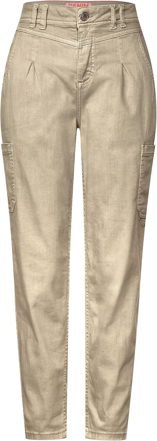 Street One Damen Cargohose 29W / 28L Smooth Sand Washed, 29W / 28L Smooth Sand Washed