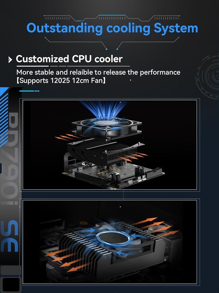 MINIS FORUM BD775i SE Motherboard, AMD Ryzen 7 7745HX 8C/16T bis zu 5,1 GHz, AMD Radeon 610M, Barebo